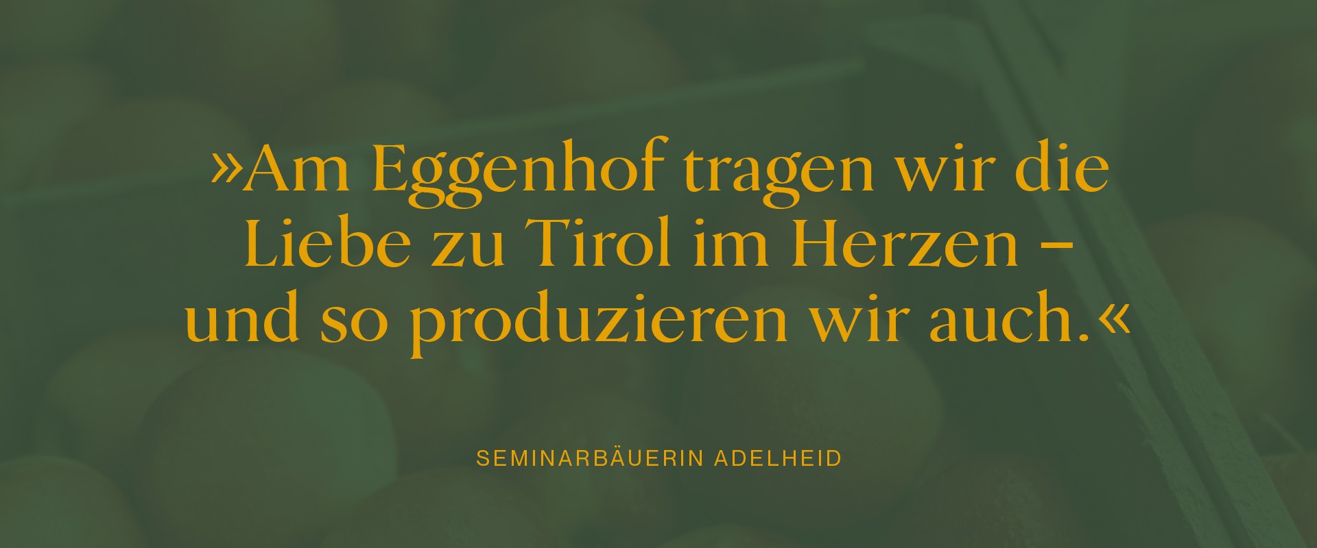 An Eggenhof-inspired egg in a basket with a quote on it.
