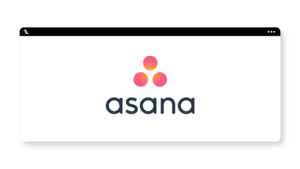 Asana-Logo auf einem Laptop-Bildschirm.