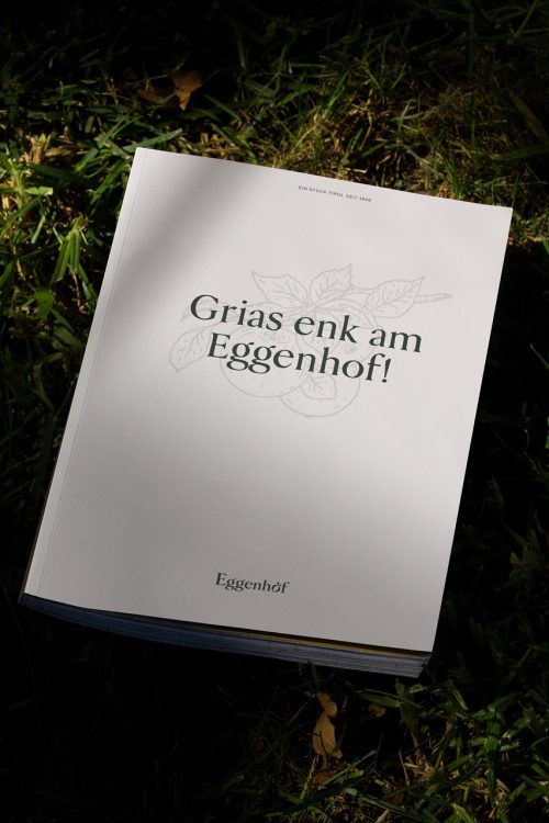 A book laying on the Eggenhof grass.