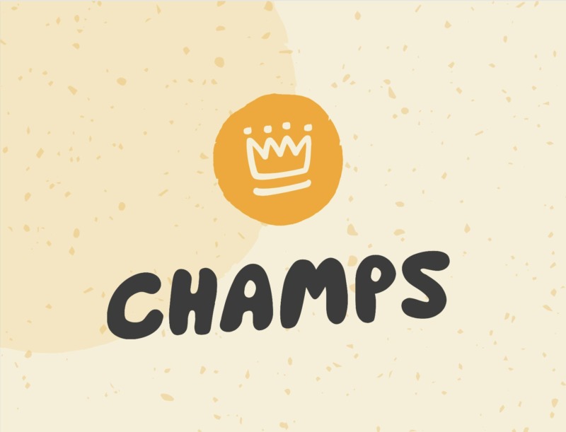 Das Logo für Champions auf einem Hintergrund.