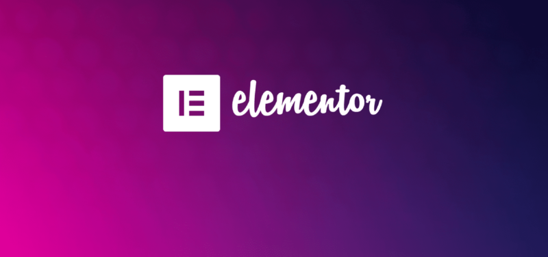 Das Logo für Elementor auf einem lebendigen Hintergrund.