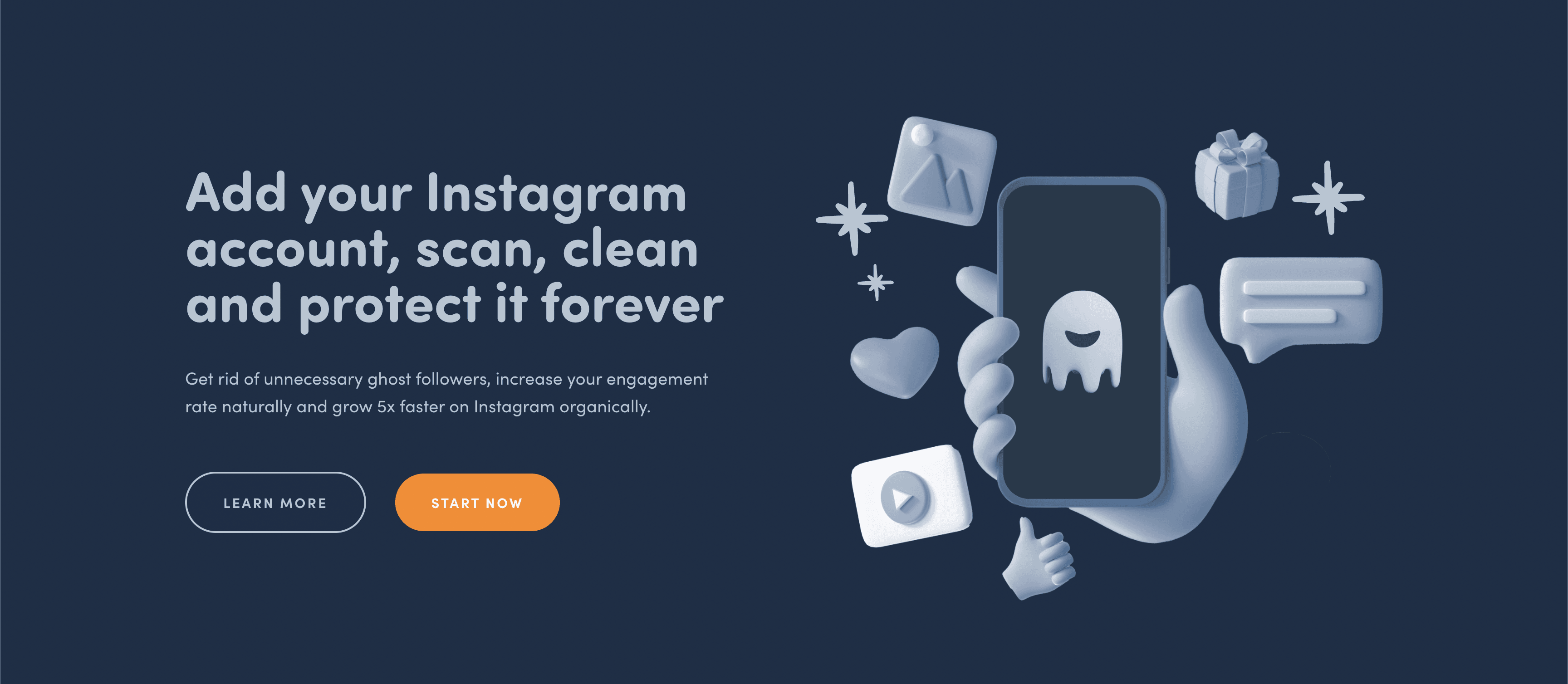 Fügen Sie einen Instagram-Konto-Scan hinzu und schützen Sie sich mit einer Erklärung und Anleitung zum Entfernen + App für immer vor Ghost-Followern.