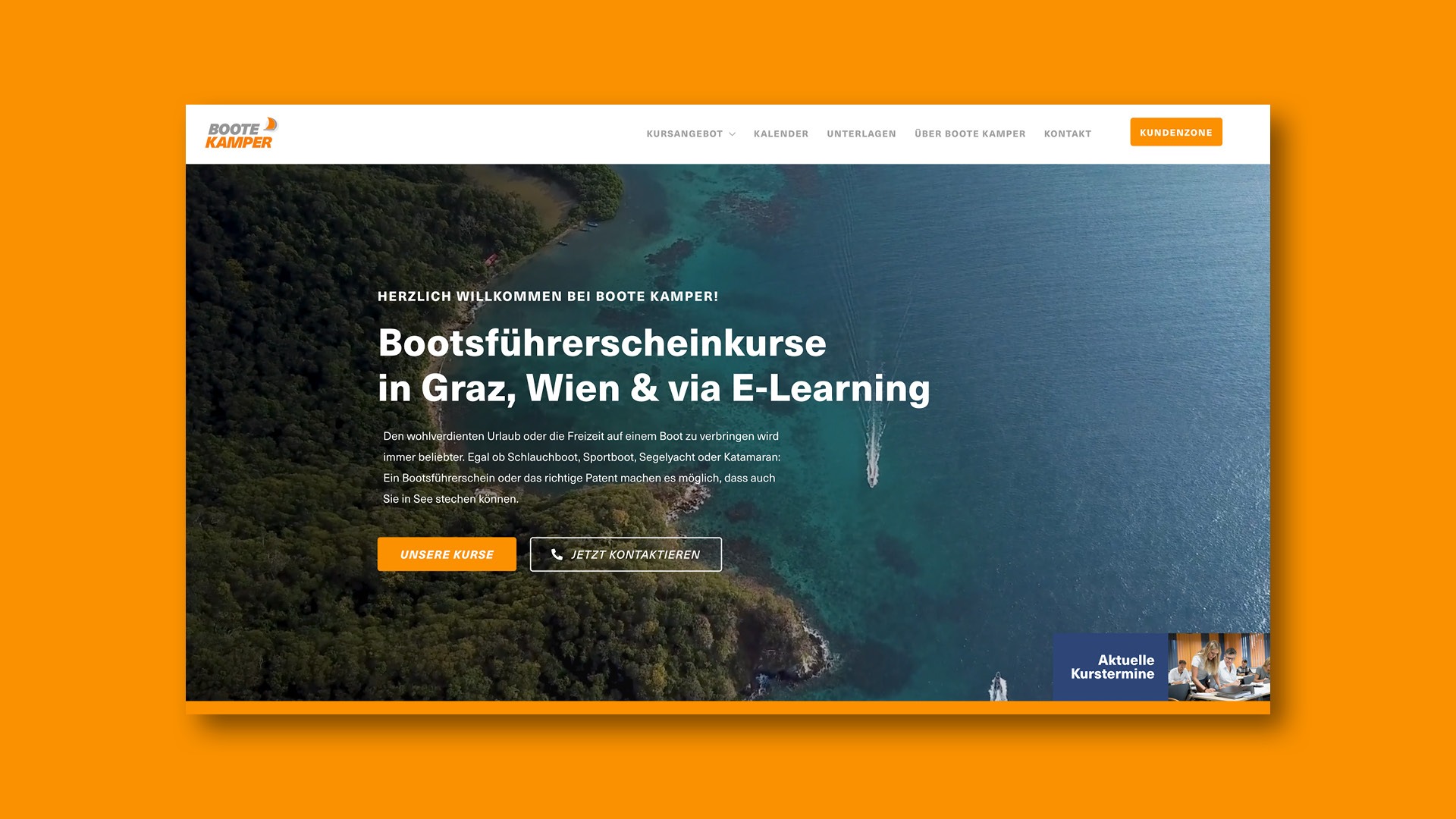 The homepage of Boote Kamper, a wine and wine learning company.