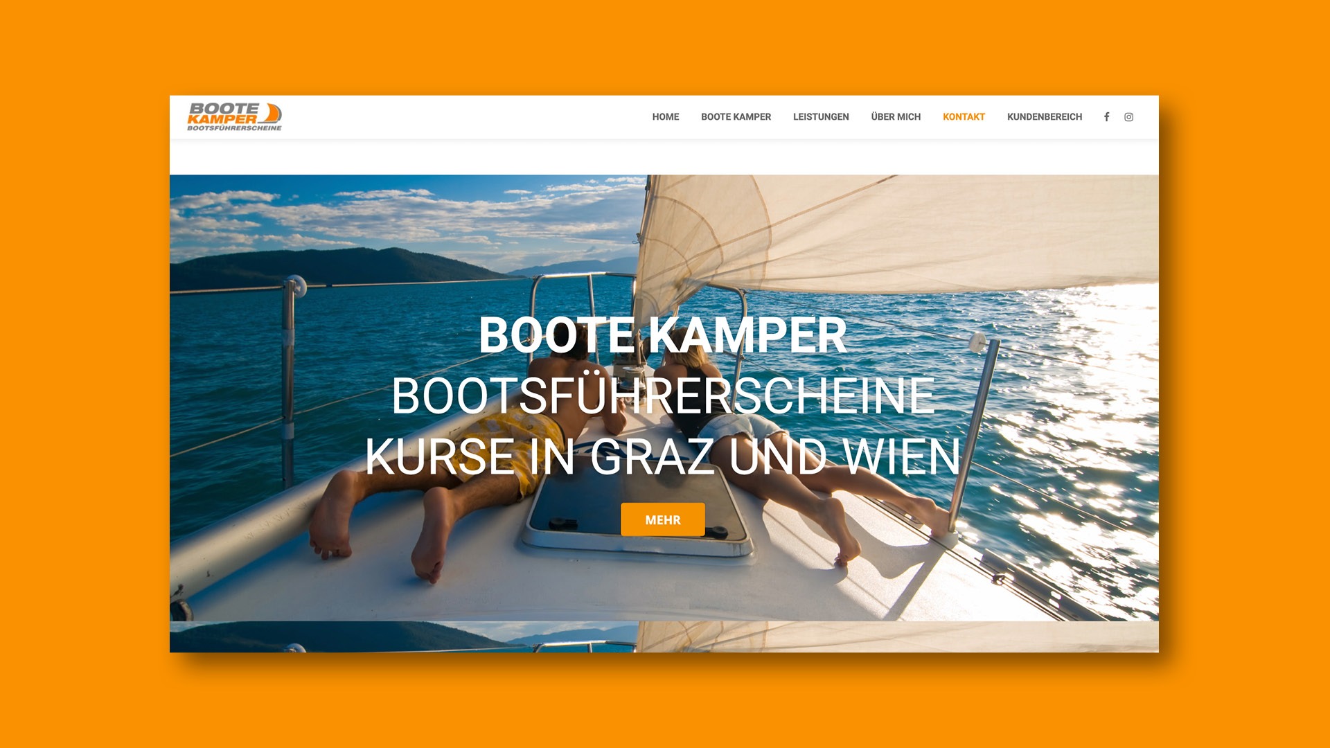 Website-Design für Boote Kamper.
