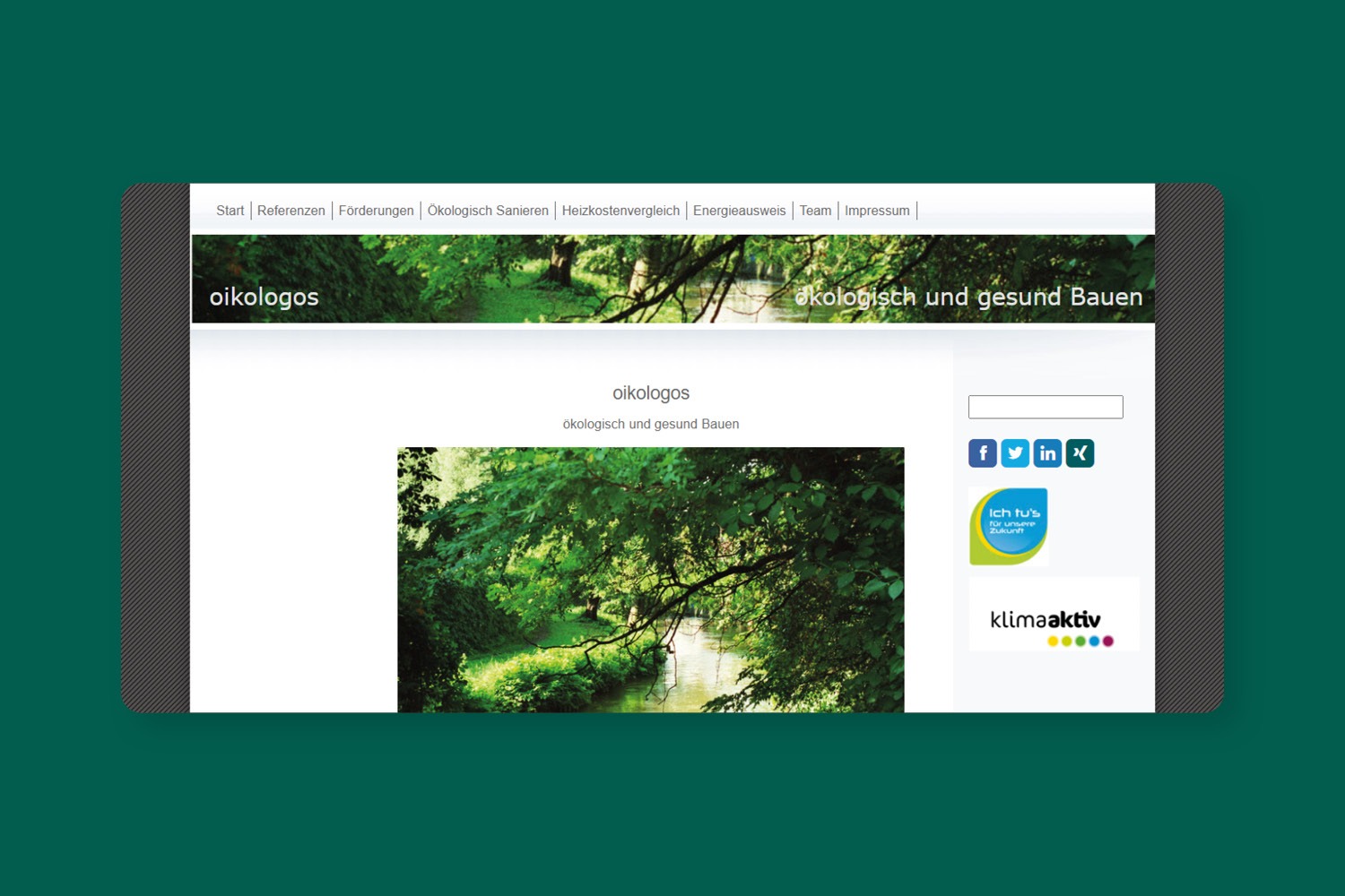 Ein Screenshot einer Website mit einem Baum im Hintergrund mit Breitling+Partner.