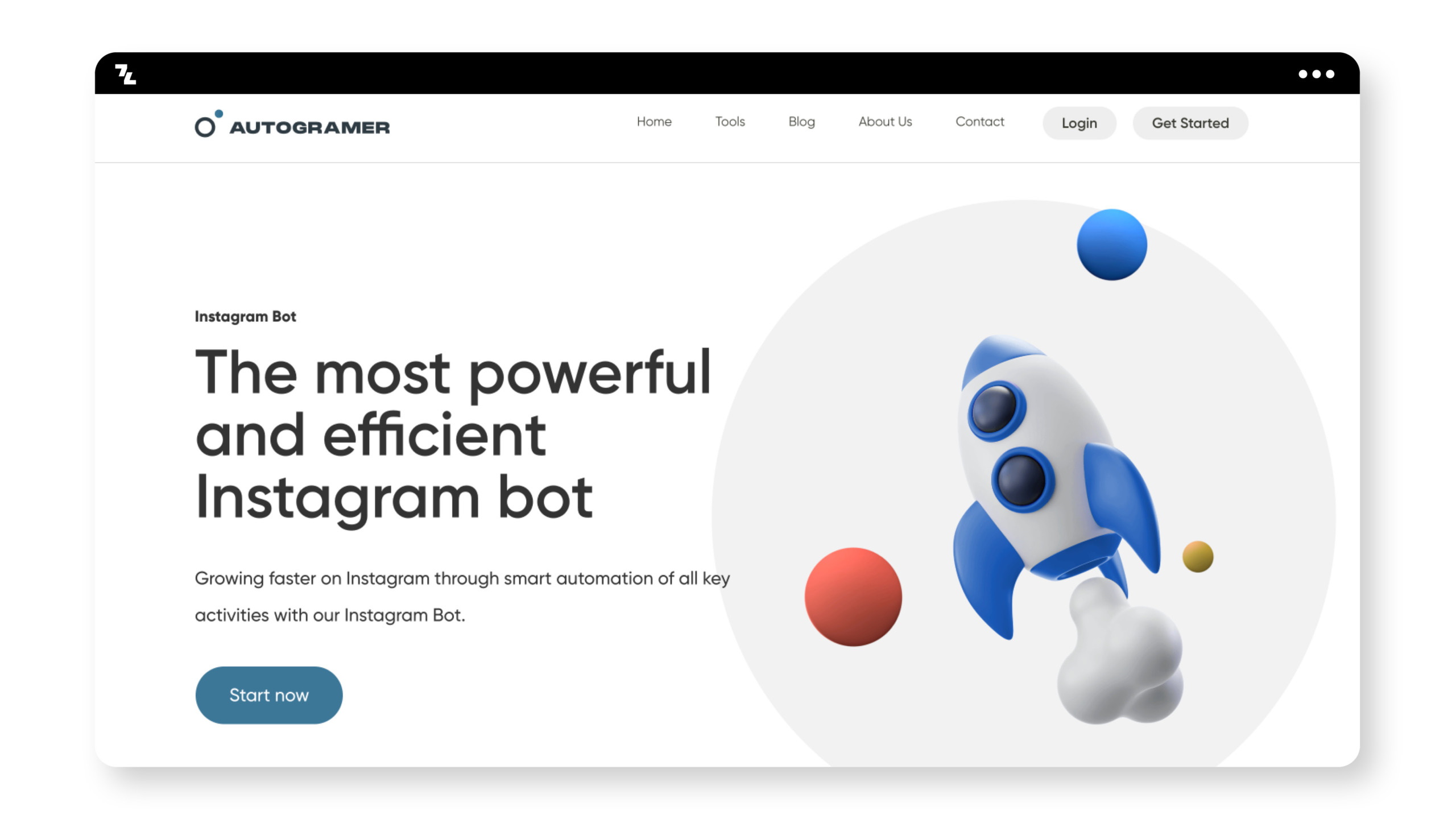 A website featuring a free tool for Instagram bot users for liking and following.