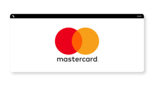 The mastercard logo is displayed on a computer screen.